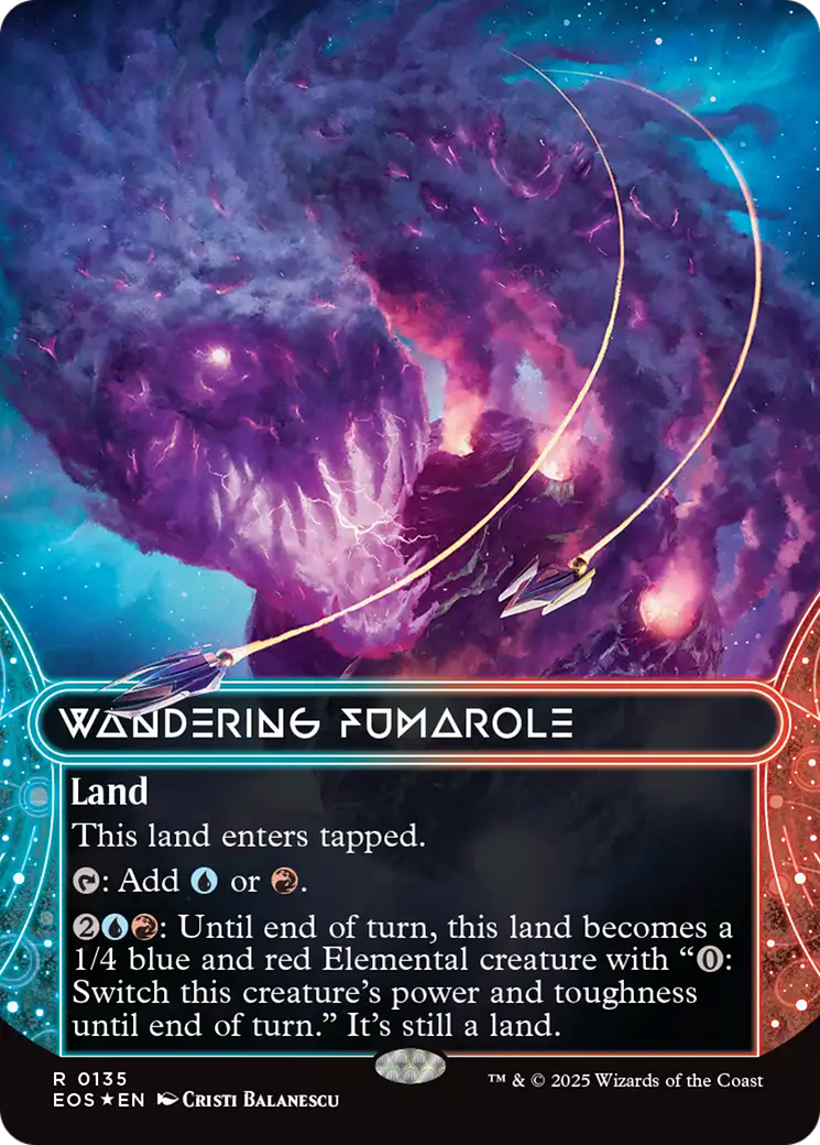 Wandering Fumarole (0135) (Borderless) (Galaxy Foil) [Edge of Eternities: Stellar Sights] | Exor Games Truro