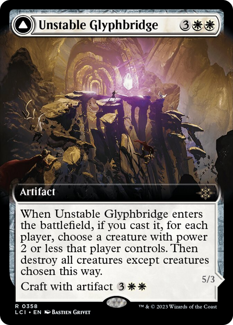 Unstable Glyphbridge // Sandswirl Wanderglyph (Extended Art) [The Lost Caverns of Ixalan] | Exor Games Truro