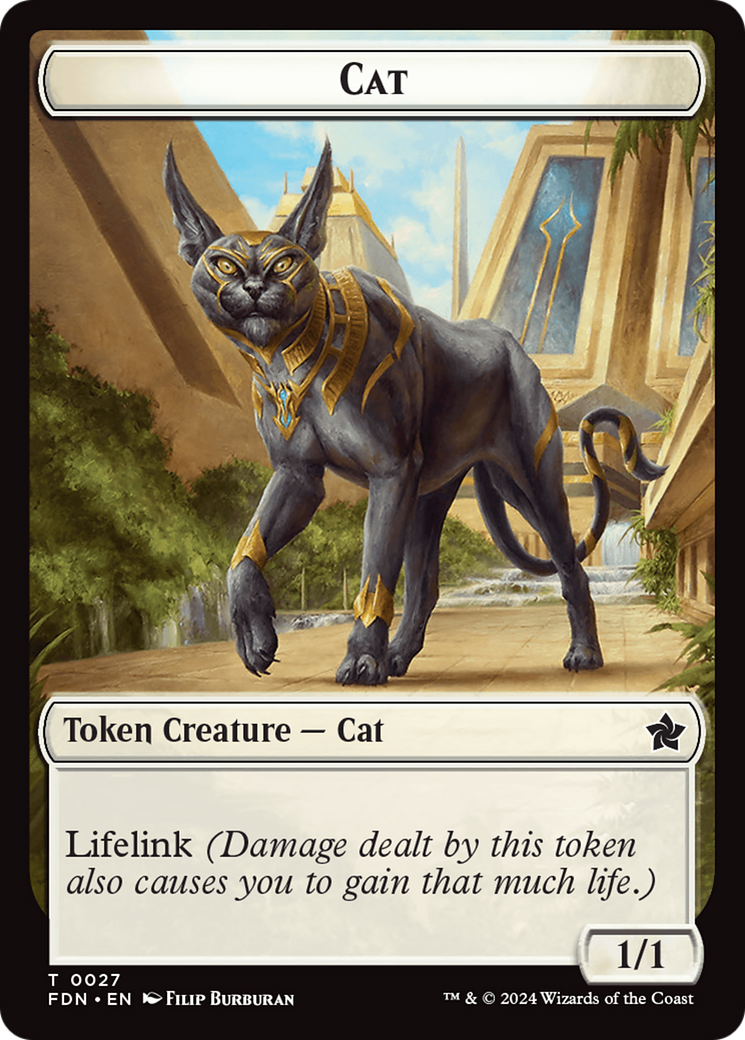 Cat (0027) // Phyrexian Goblin Double-Sided Token [Foundations Tokens] | Exor Games Truro