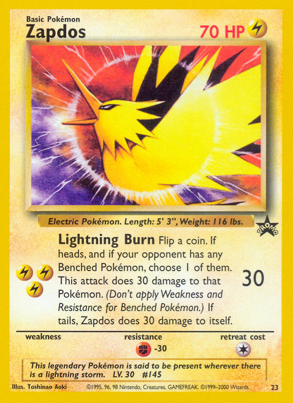 Zapdos (23) [Wizards of the Coast: Black Star Promos] | Exor Games Truro