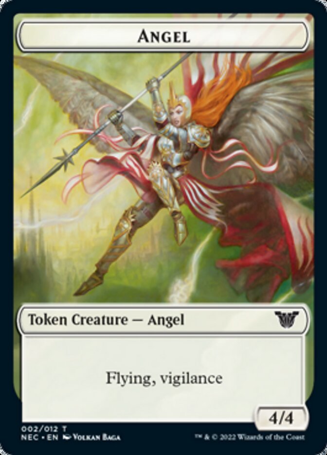 Angel // Elephant Double-Sided Token [Kamigawa: Neon Dynasty Commander Tokens] | Exor Games Truro