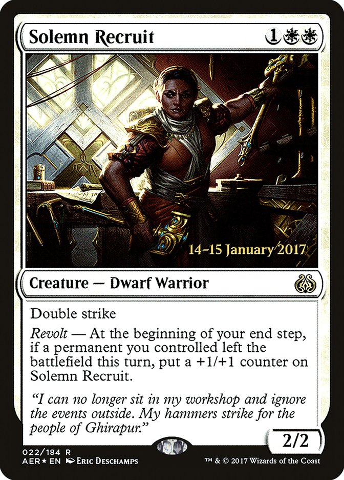 Solemn Recruit [Aether Revolt Prerelease Promos] | Exor Games Truro