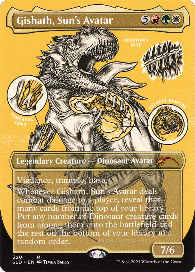 Gishath, Sun's Avatar (Borderless Foil Etched) [Secret Lair Drop Series] | Exor Games Truro