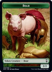 Boar // Spirit Double-Sided Token [Kaldheim Commander Tokens] | Exor Games Truro