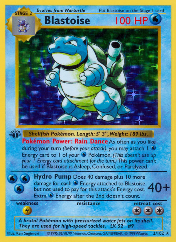 Blastoise (2/102) (Shadowless) [Base Set 1st Edition] | Exor Games Truro