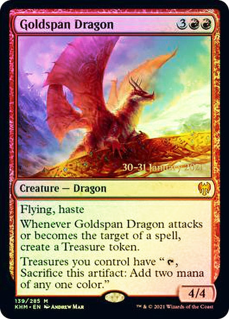 Goldspan Dragon [Kaldheim Prerelease Promos] | Exor Games Truro