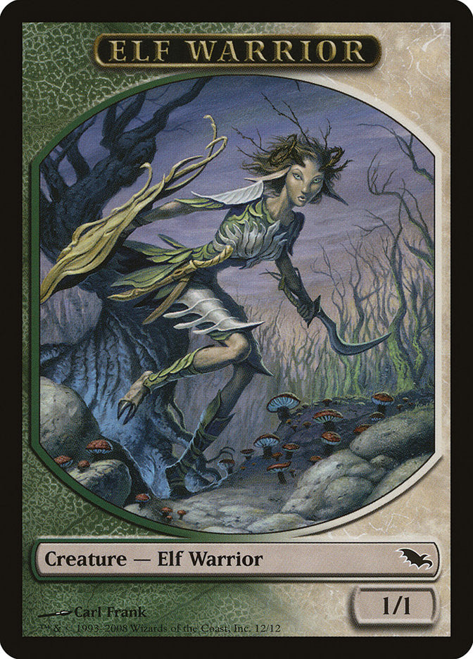 Elf Warrior Token (12/12) [Shadowmoor Tokens] | Exor Games Truro