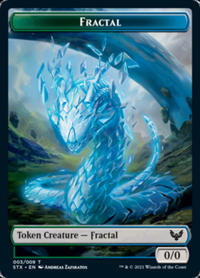 Fractal // Avatar Double-Sided Token [Strixhaven: School of Mages Tokens] | Exor Games Truro