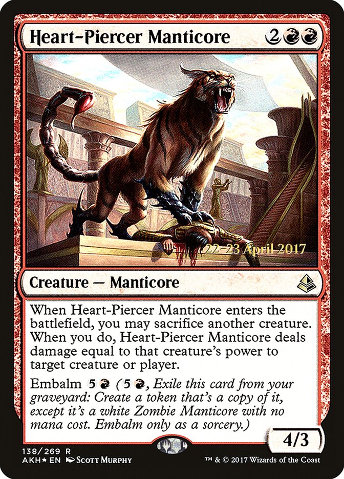 Heart-Piercer Manticore [Amonkhet Prerelease Promos] | Exor Games Truro