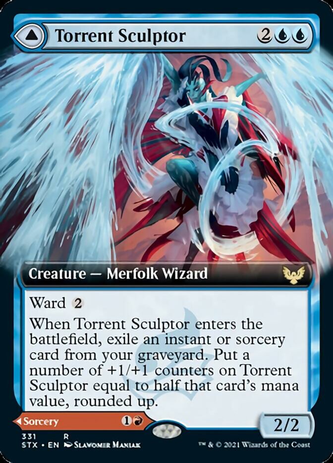 Torrent Sculptor // Flamethrower Sonata (Extended Art) [Strixhaven: School of Mages] | Exor Games Truro