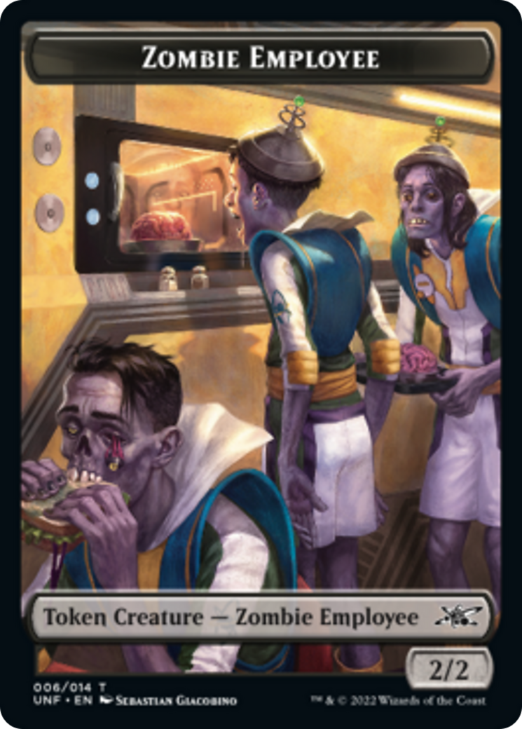 Zombie Employee // Food (011) Double-Sided Token [Unfinity Tokens] | Exor Games Truro