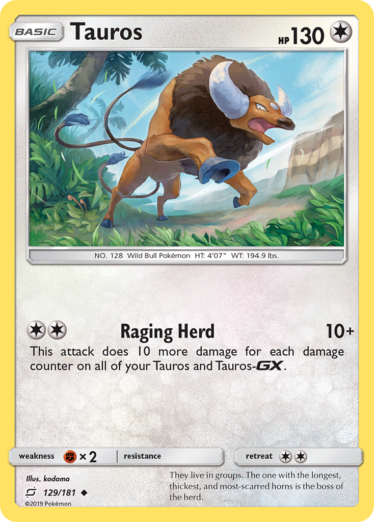 Tauros (129/181) [Sun & Moon: Team Up] | Exor Games Truro