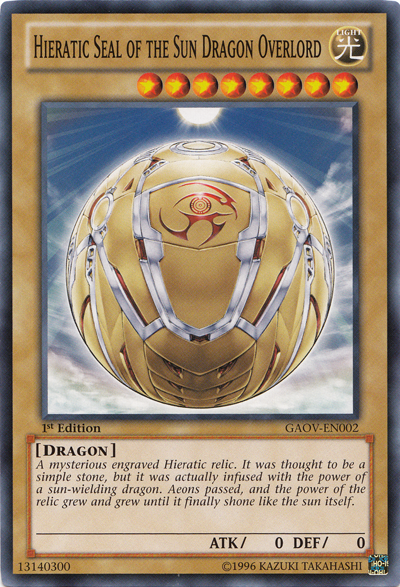 Hieratic Seal of the Sun Dragon Overlord [GAOV-EN002] Common | Exor Games Truro