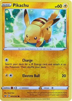 Pikachu (065/202) (Reverse Cosmos Holo) [Sword & Shield: Base Set] | Exor Games Truro