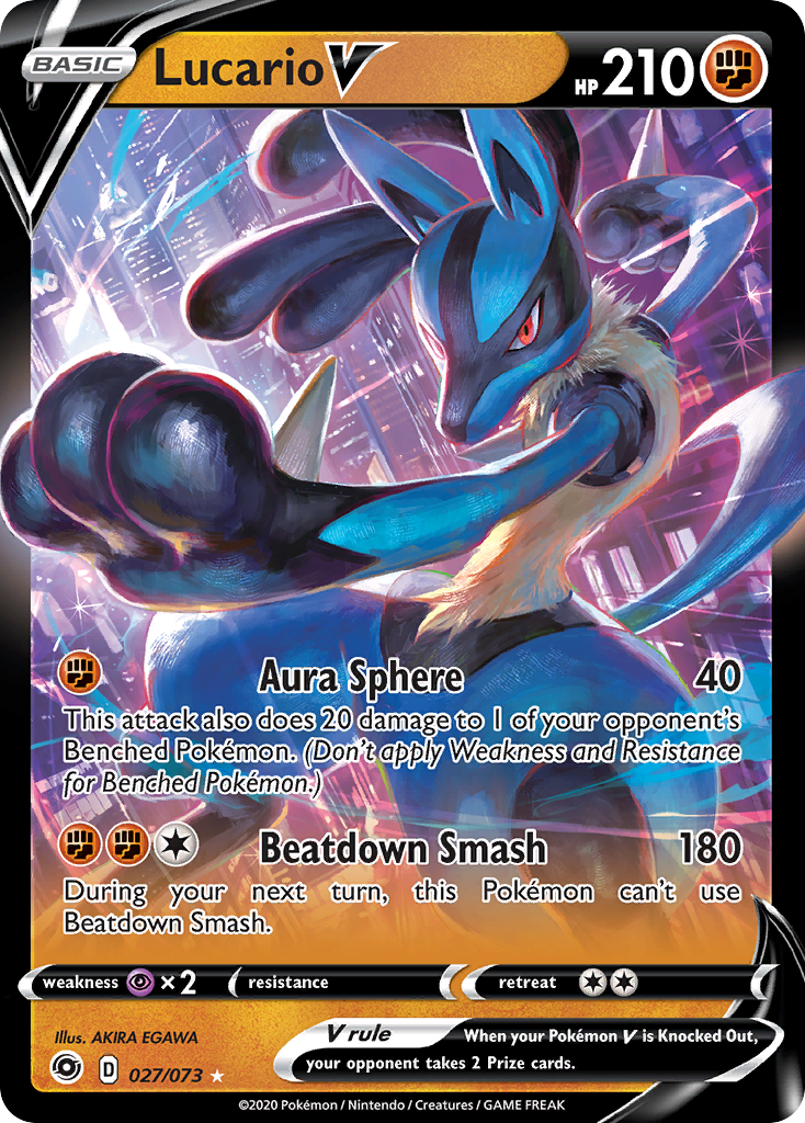 Lucario V (027/073) (Intro Deck) [Sword & Shield: Champion's Path] | Exor Games Truro