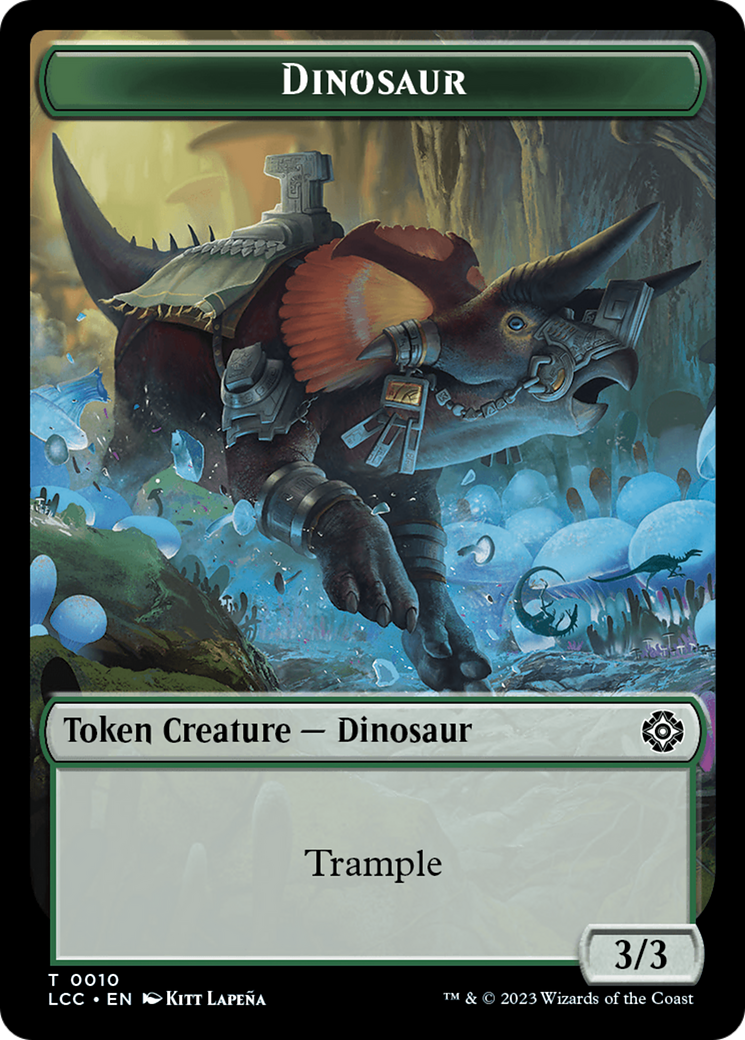 Dinosaur Beast // Dinosaur Double-Sided Token [The Lost Caverns of Ixalan Commander Tokens] | Exor Games Truro