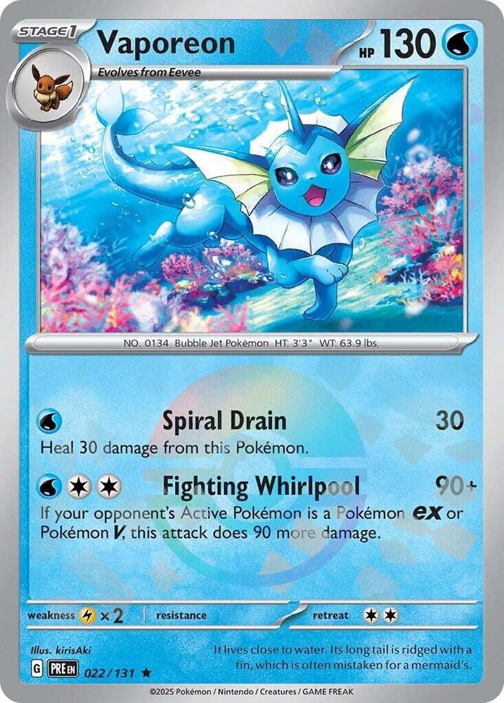 Vaporeon (022/131) (Poke Ball Pattern) [Scarlet & Violet: Prismatic Evolutions] | Exor Games Truro