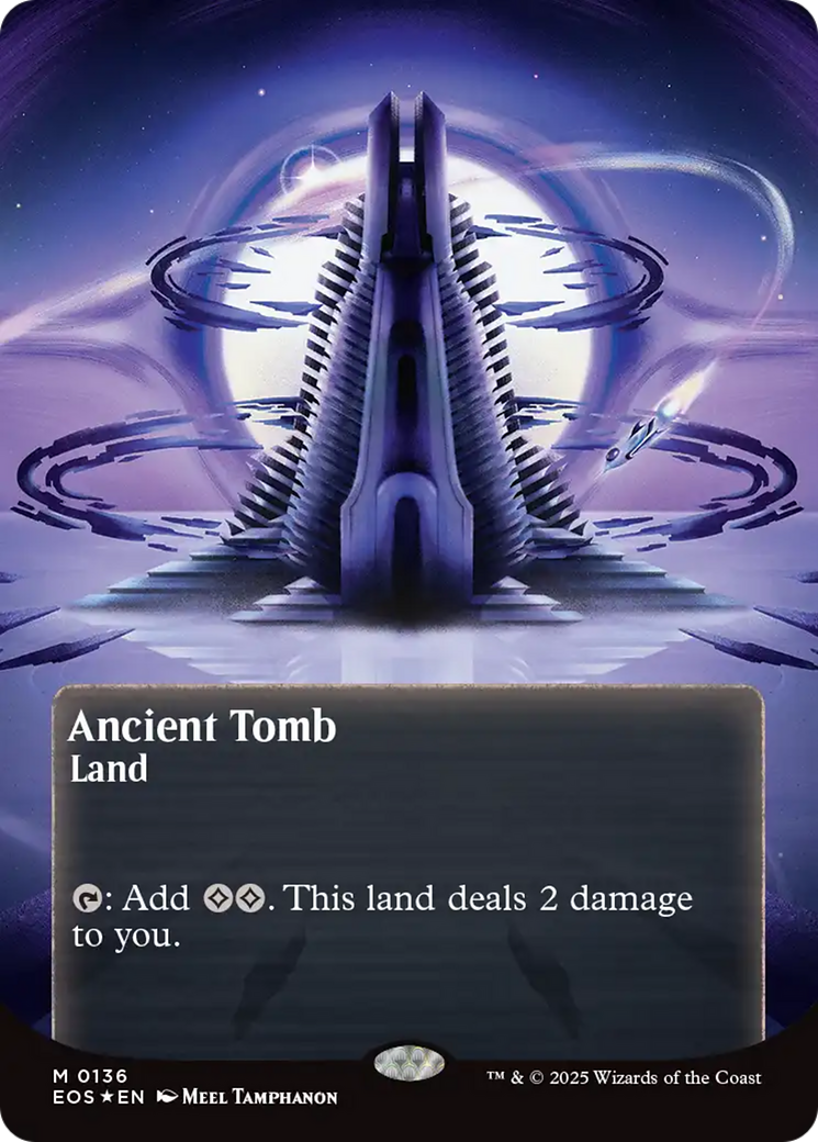 Ancient Tomb (0136) (Borderless) (Galaxy Foil) [Edge of Eternities: Stellar Sights] | Exor Games Truro