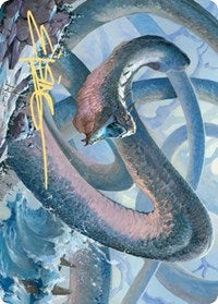 Koma, Cosmos Serpent 1 Art Card (Gold-Stamped Signature) [Kaldheim Art Series] | Exor Games Truro