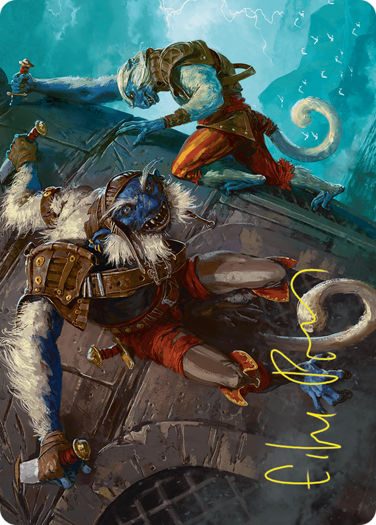 Goblin Boarders Art Card (11/54) (Gold-Stamped Signature) [Foundations Art Series] | Exor Games Truro