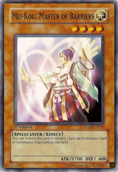 Mei-kou, Master of Barriers [FOTB-EN025] Common | Exor Games Truro