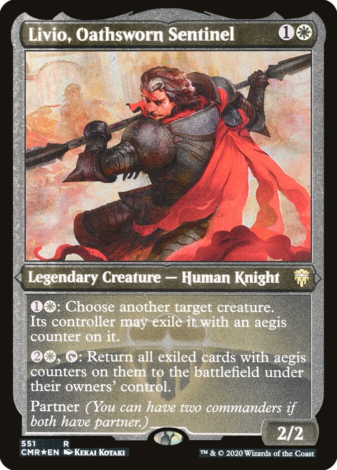 Livio, Oathsworn Sentinel (Etched) [Commander Legends] | Exor Games Truro