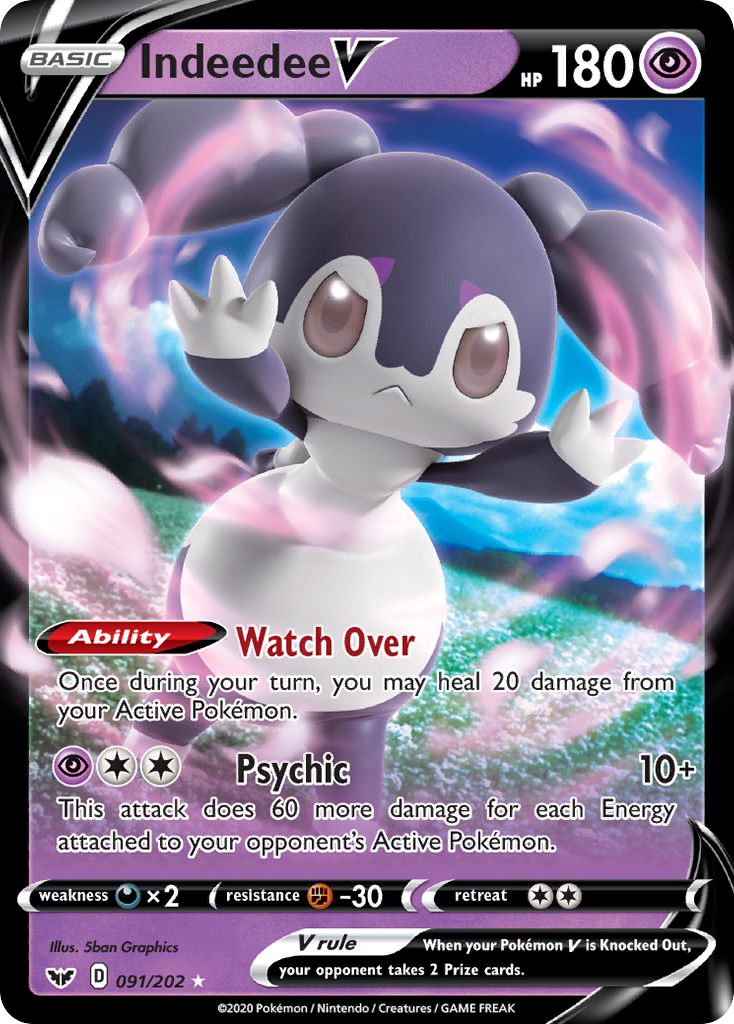 Indeedee V (091/202) [Sword & Shield: Base Set] | Exor Games Truro