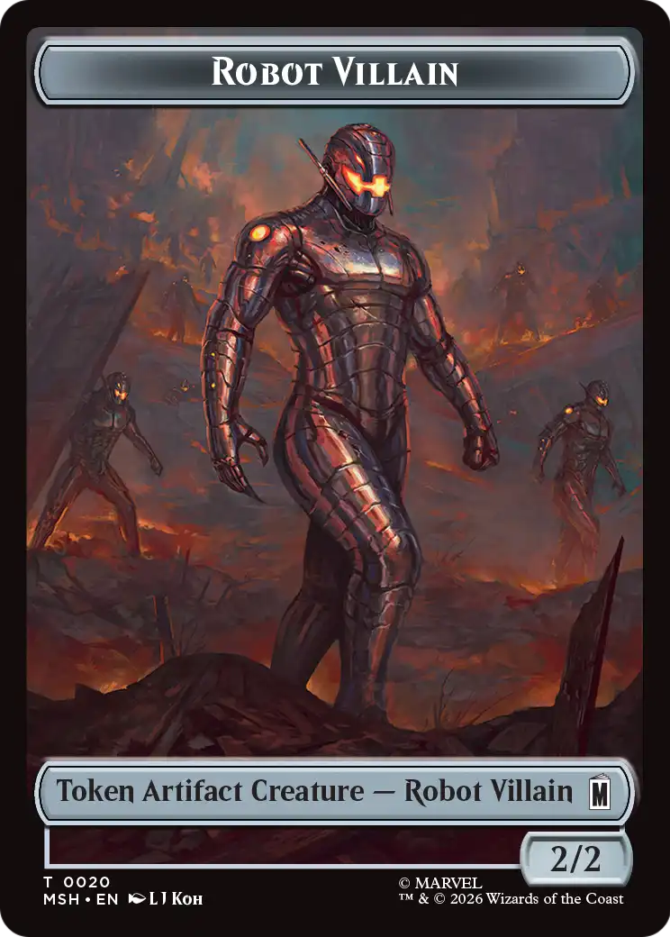 Soldier // Robot Villain Double-Sided Token [Marvel Super Heroes Tokens] | Exor Games Truro