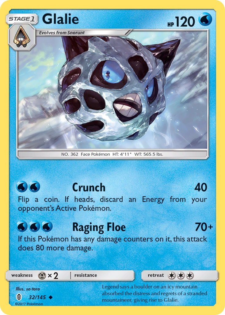 Glalie (32/145) [Sun & Moon: Guardians Rising] | Exor Games Truro