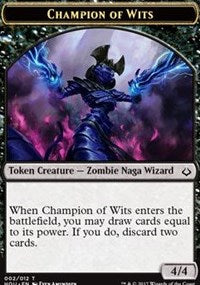 Champion of Wits // Warrior Double-Sided Token [Hour of Devastation Tokens] | Exor Games Truro