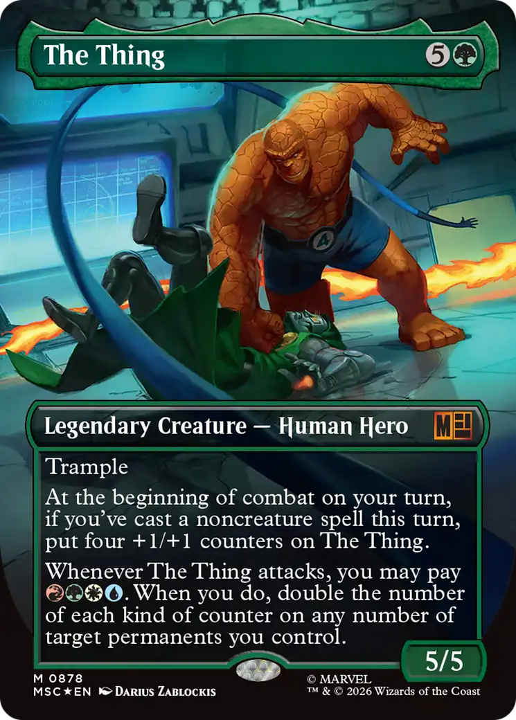 The Thing (Borderless) (Surge Foil) [Marvel Super Heroes Commander] | Exor Games Truro