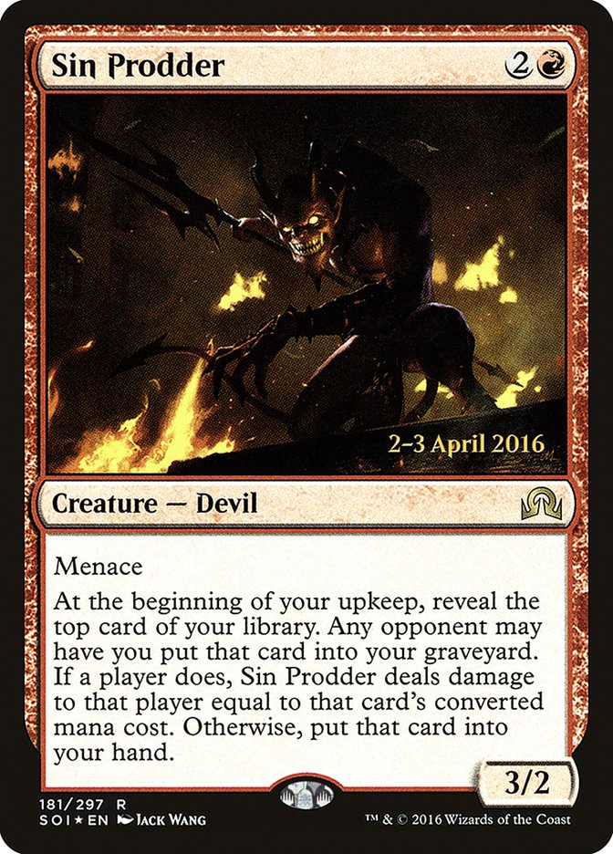 Sin Prodder [Shadows over Innistrad Prerelease Promos] | Exor Games Truro