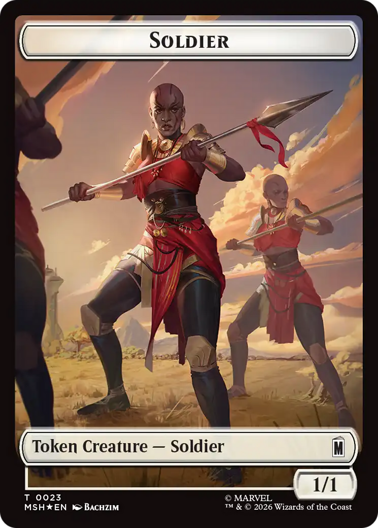 Copy // Soldier Double-Sided Token (Surge Foil) [Marvel Super Heroes Commander Tokens] | Exor Games Truro