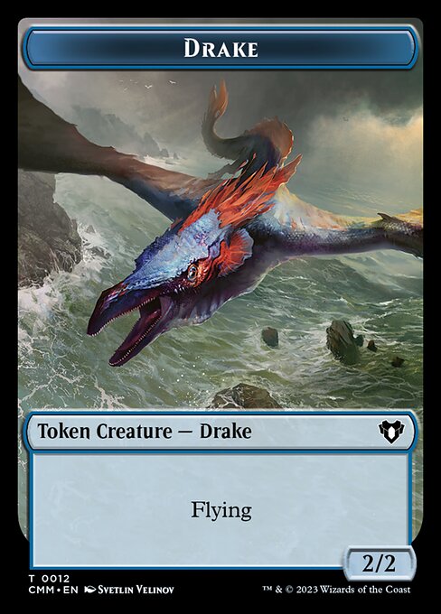 Spirit (0010) // Drake Double-Sided Token [Commander Masters Tokens] | Exor Games Truro