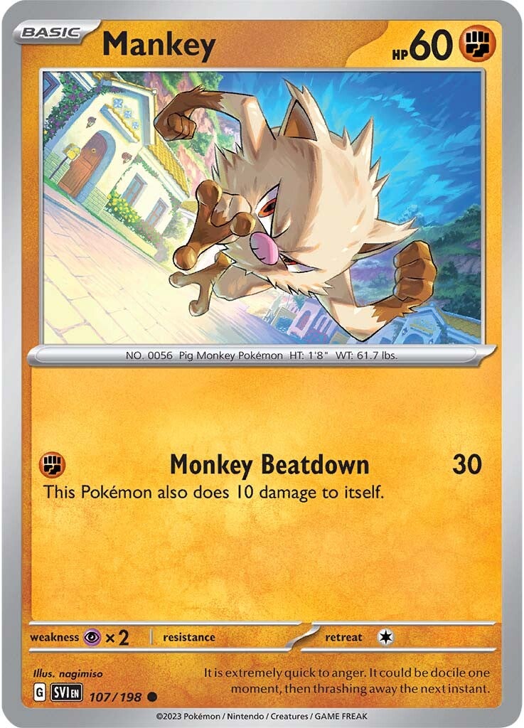Mankey (107/198) [Scarlet & Violet: Base Set] | Exor Games Truro