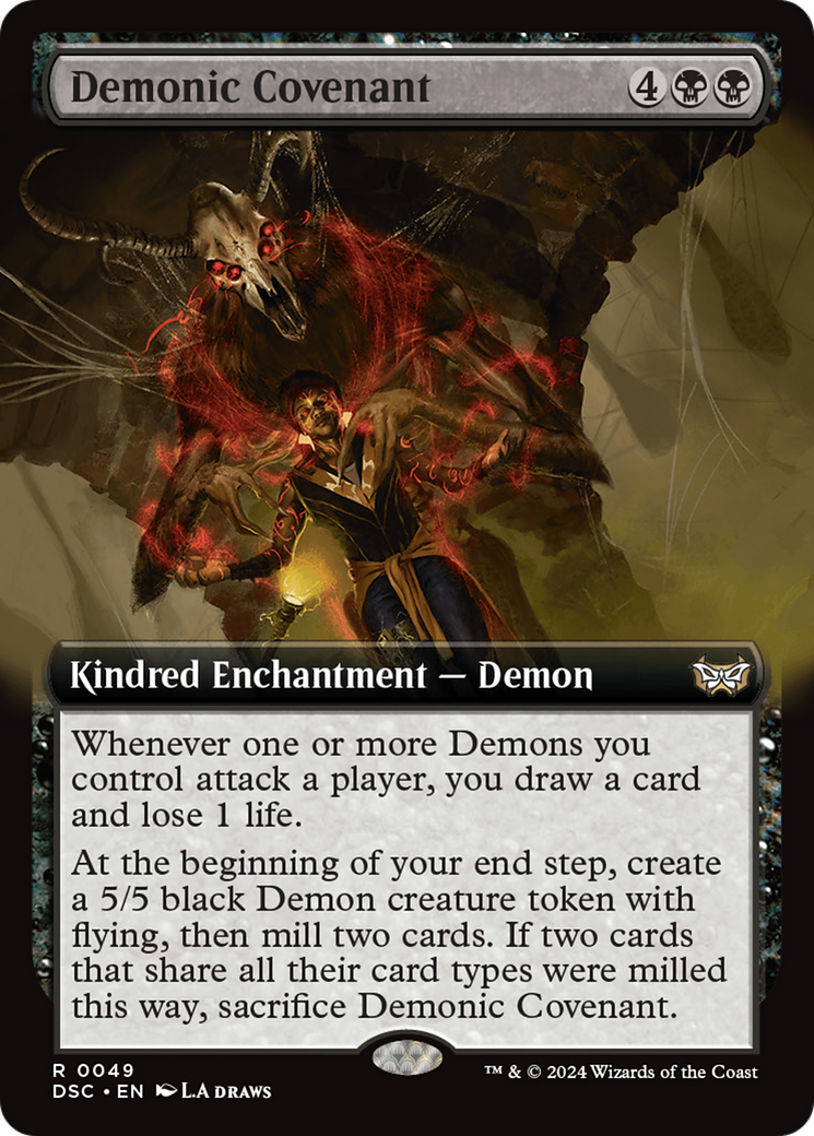 Demonic Covenant (Extended Art) [Duskmourn: House of Horror Commander] | Exor Games Truro