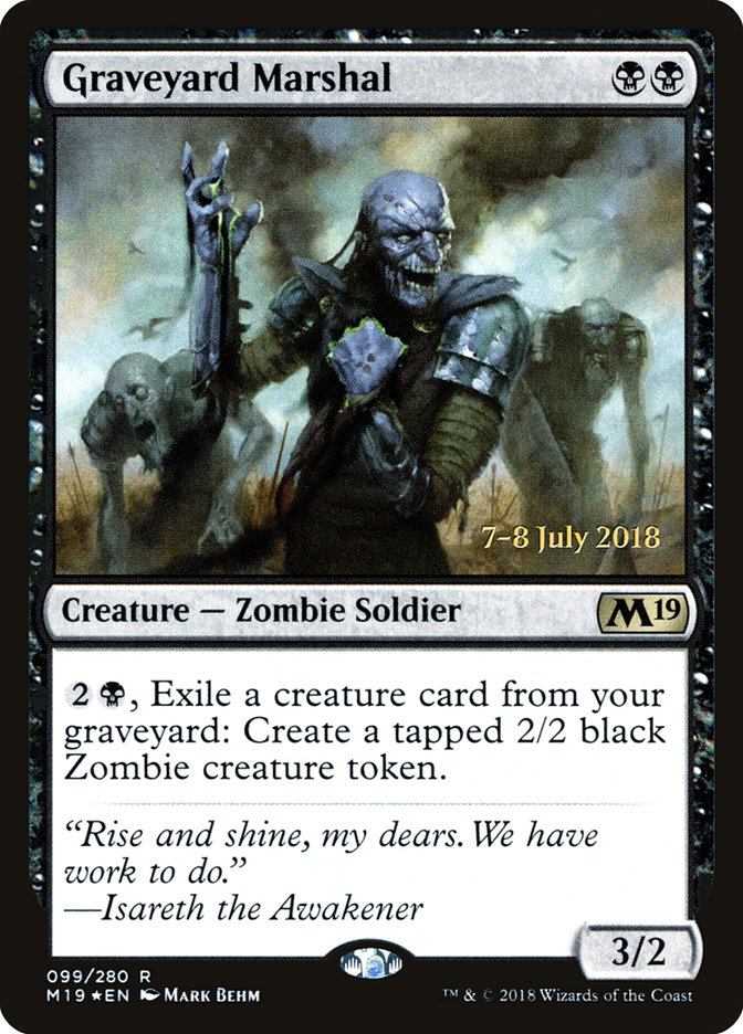 Graveyard Marshal [Core Set 2019 Prerelease Promos] | Exor Games Truro