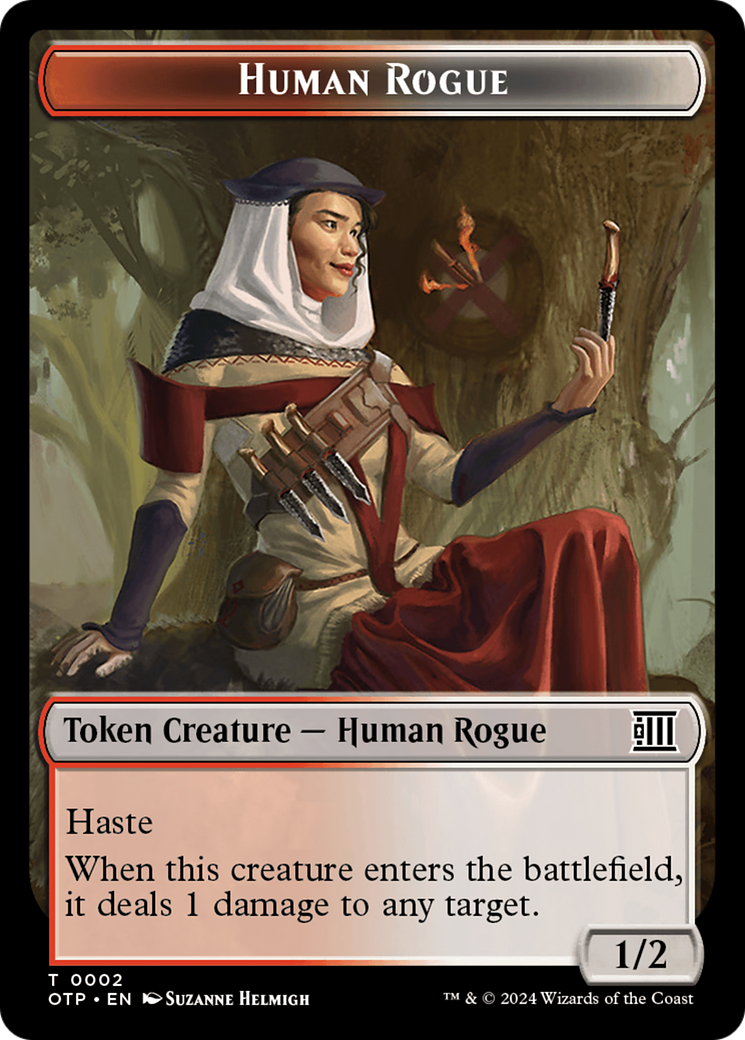 Human Rogue // Plot Double-Sided Token [Outlaws of Thunder Junction: Breaking News Tokens] | Exor Games Truro