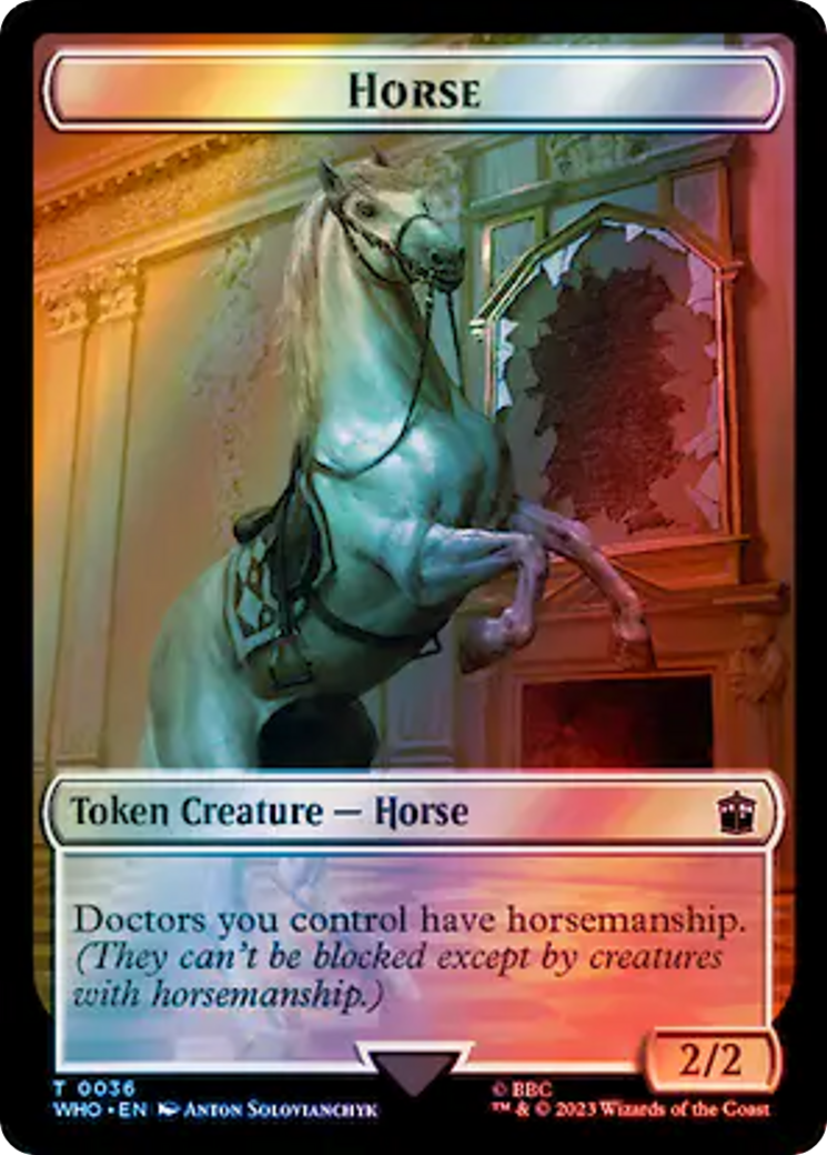 Horse // Clue (0053) Double-Sided Token (Surge Foil) [Doctor Who Tokens] | Exor Games Truro