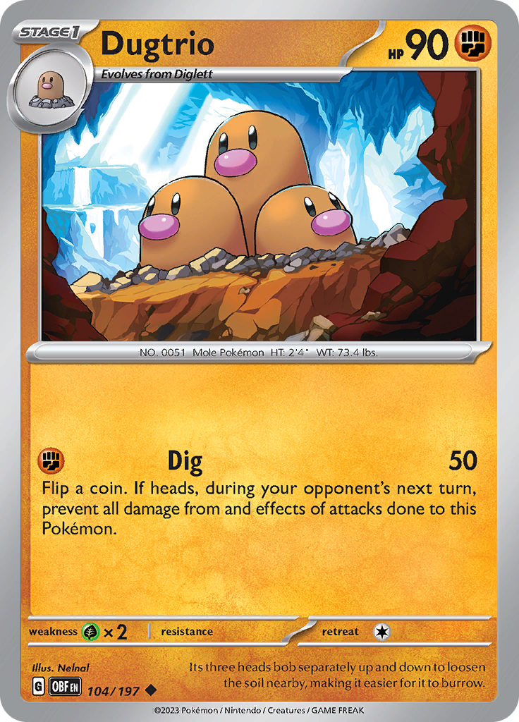 Dugtrio (104/197) [Scarlet & Violet: Obsidian Flames] | Exor Games Truro