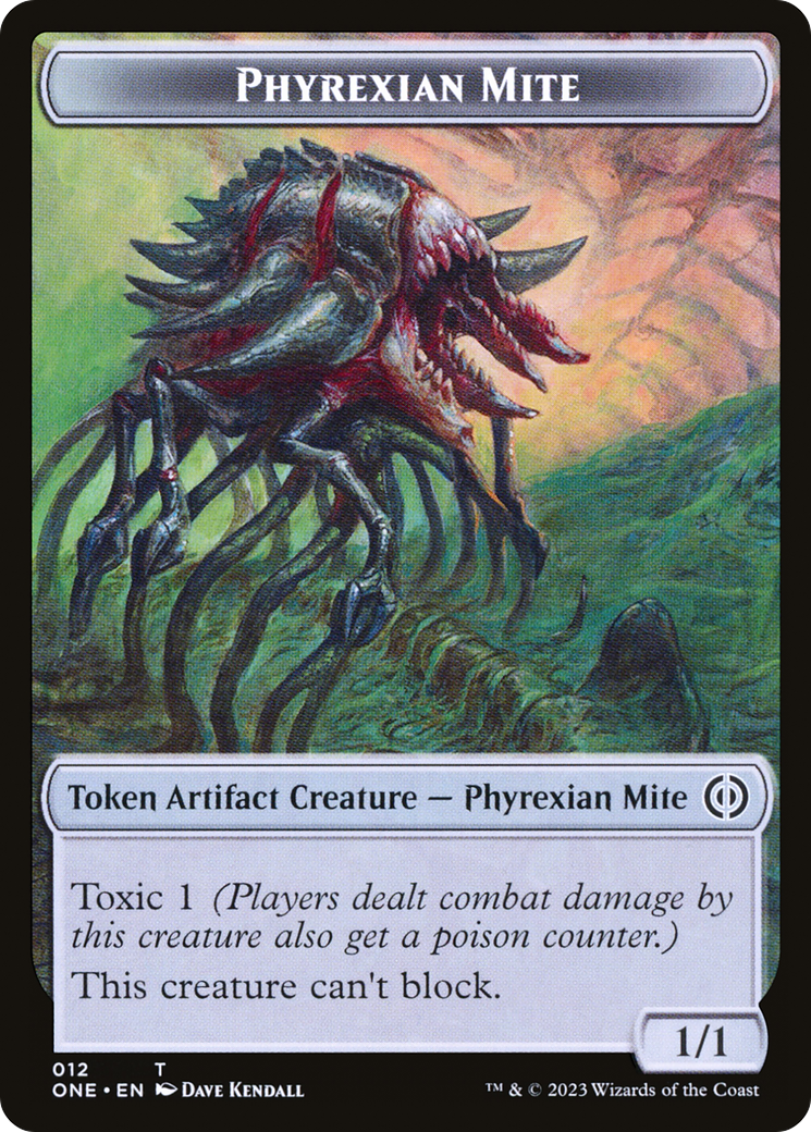 Phyrexian Mite Token (012) // Phyrexian Golem Double-Sided Token [Phyrexia: All Will Be One Tokens] | Exor Games Truro