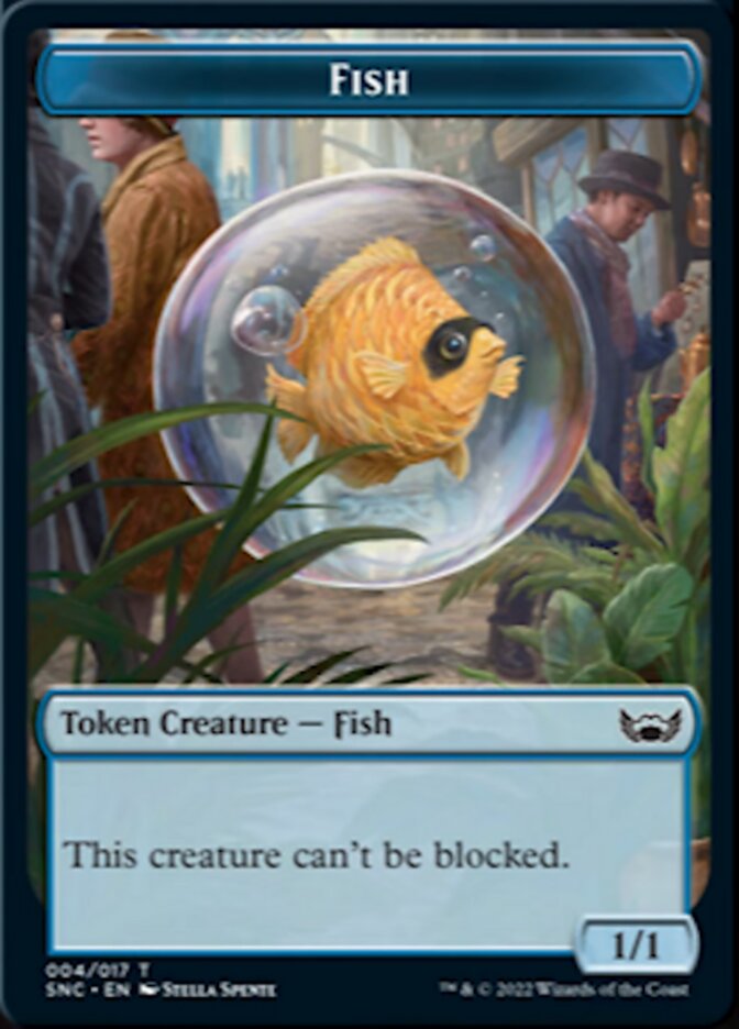 Fish // Wizard Double-Sided Token [Streets of New Capenna Tokens] | Exor Games Truro