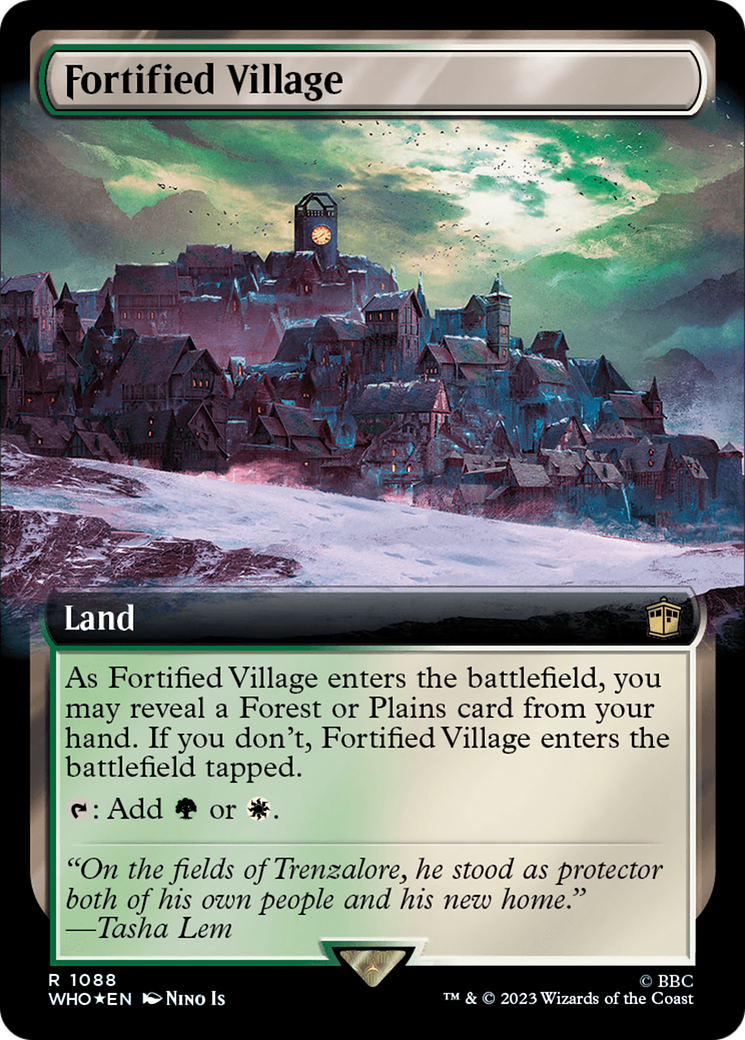 Fortified Village (Extended Art) (Surge Foil) [Doctor Who] | Exor Games Truro