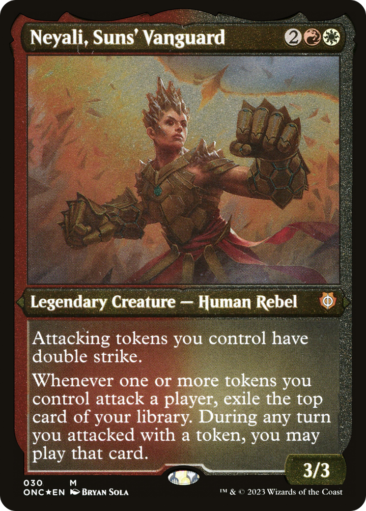 Neyali, Suns' Vanguard (Foil Etched) (Display Commander) [Phyrexia: All Will Be One Commander] | Exor Games Truro