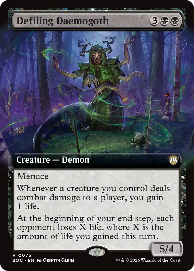 Defiling Daemogoth (Extended Art) [Secrets of Strixhaven Commander] | Exor Games Truro