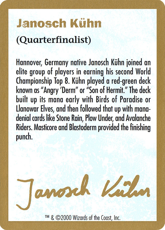 Janosch Kuhn Bio (2000) [World Championship Decks 2000] | Exor Games Truro