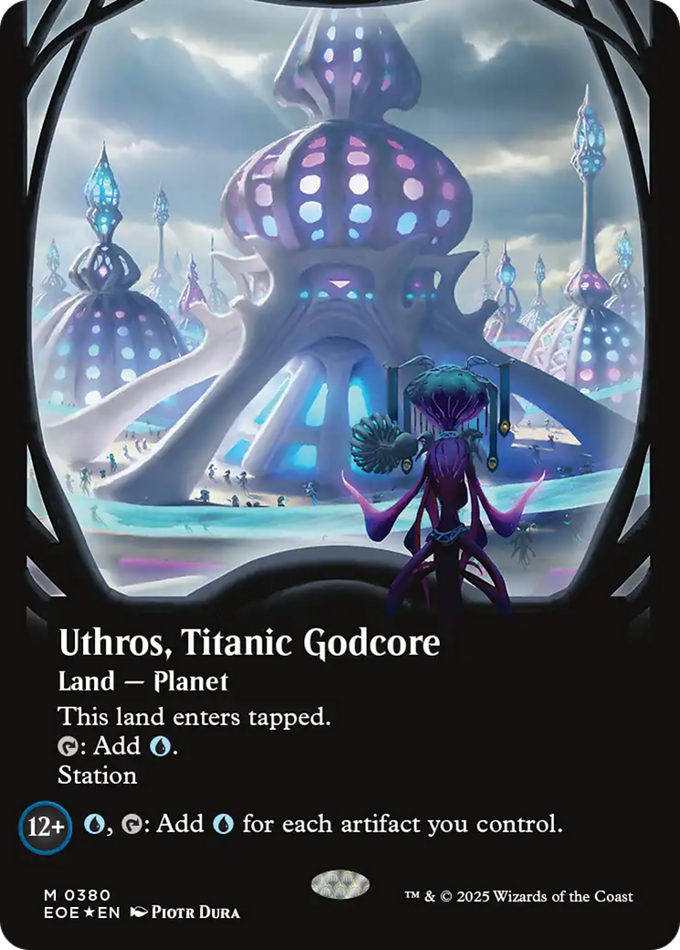 Uthros, Titanic Godcore (Borderless) (Galaxy Foil) [Edge of Eternities] | Exor Games Truro