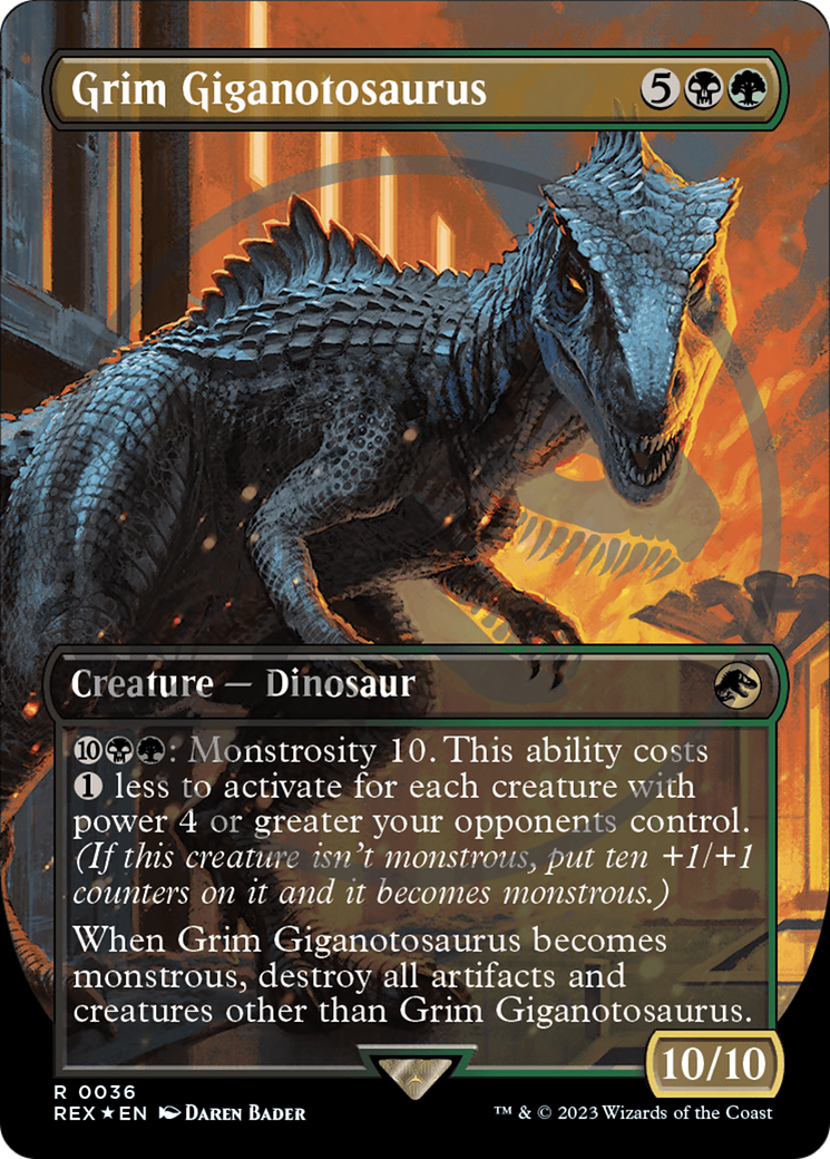 Grim Giganotosaurus (Emblem) (Borderless) [Jurassic World Collection Tokens] | Exor Games Truro