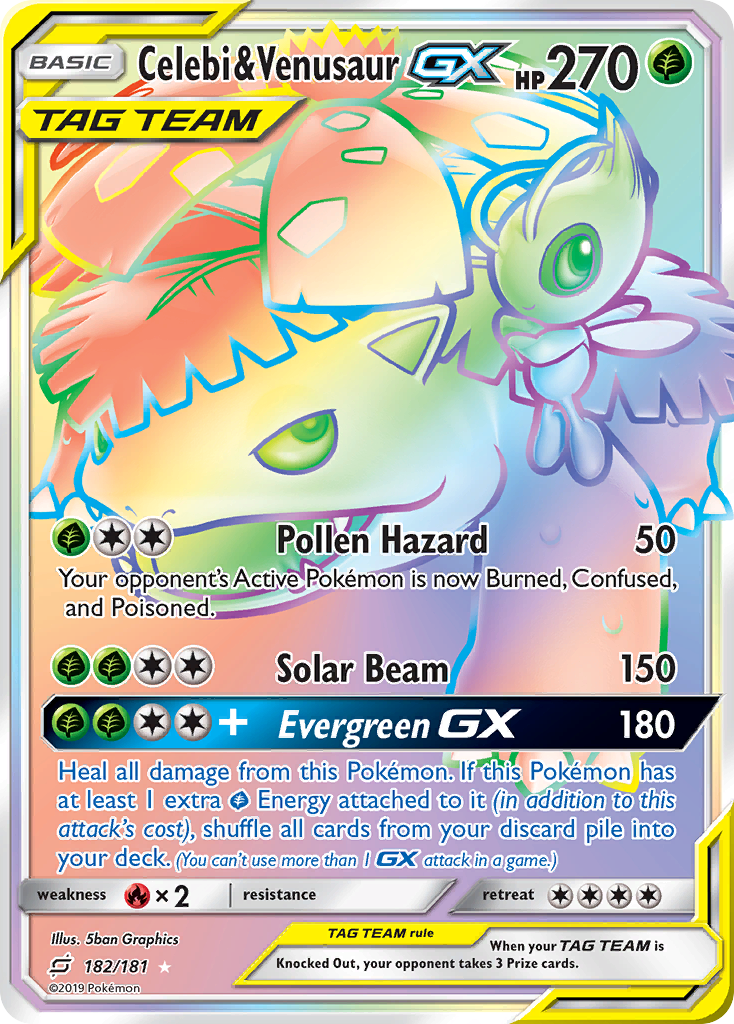 Celebi & Venusaur GX (182/181) [Sun & Moon: Team Up] | Exor Games Truro