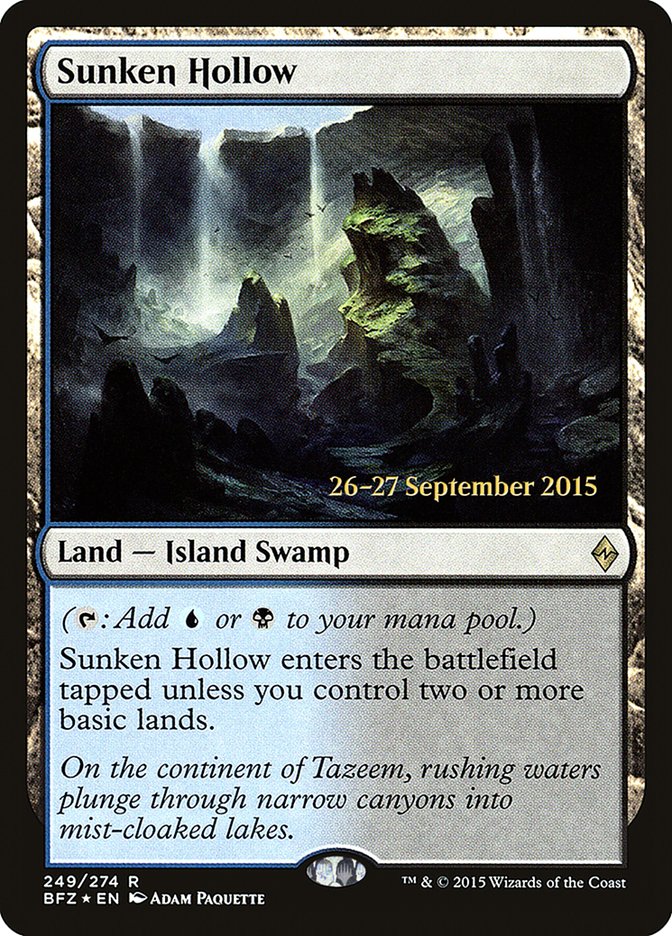 Sunken Hollow [Battle for Zendikar Prerelease Promos] | Exor Games Truro